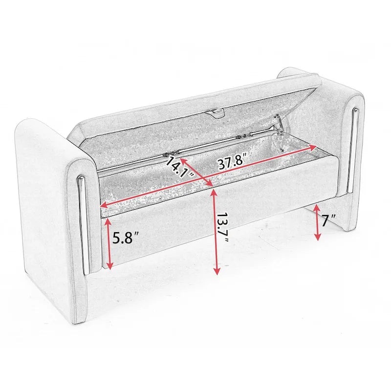 Velvet Fabric Storage Bench