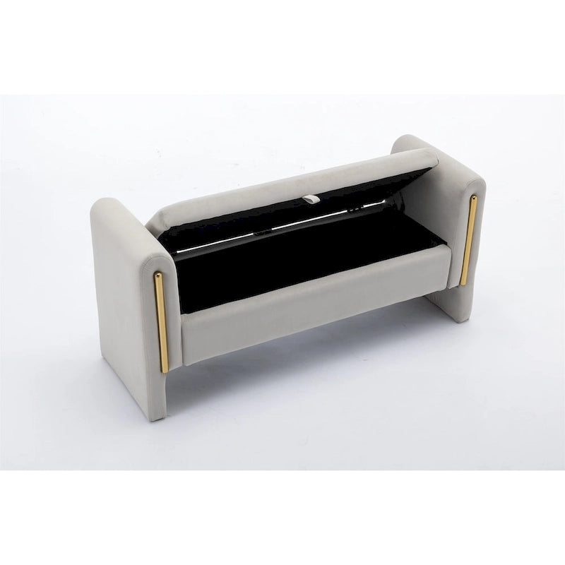 Velvet Fabric Storage Bench
