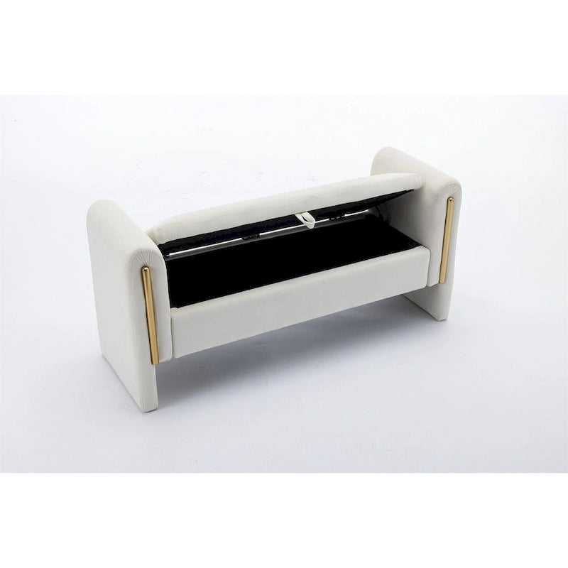 Velvet Fabric Storage Bench