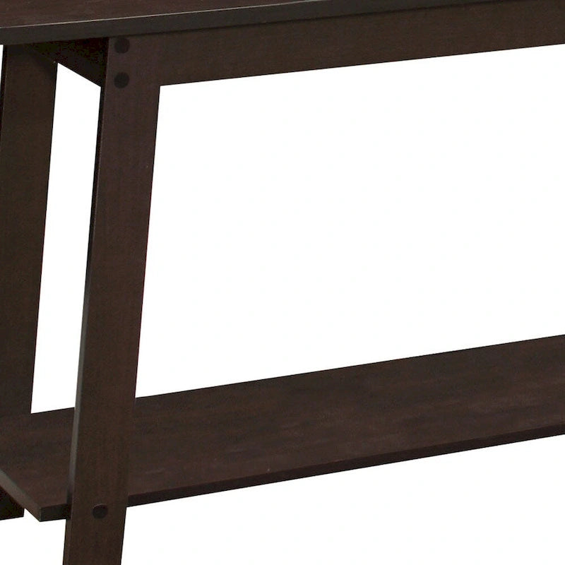 42 Dark Brown Open Shelving TV Stand - n/a