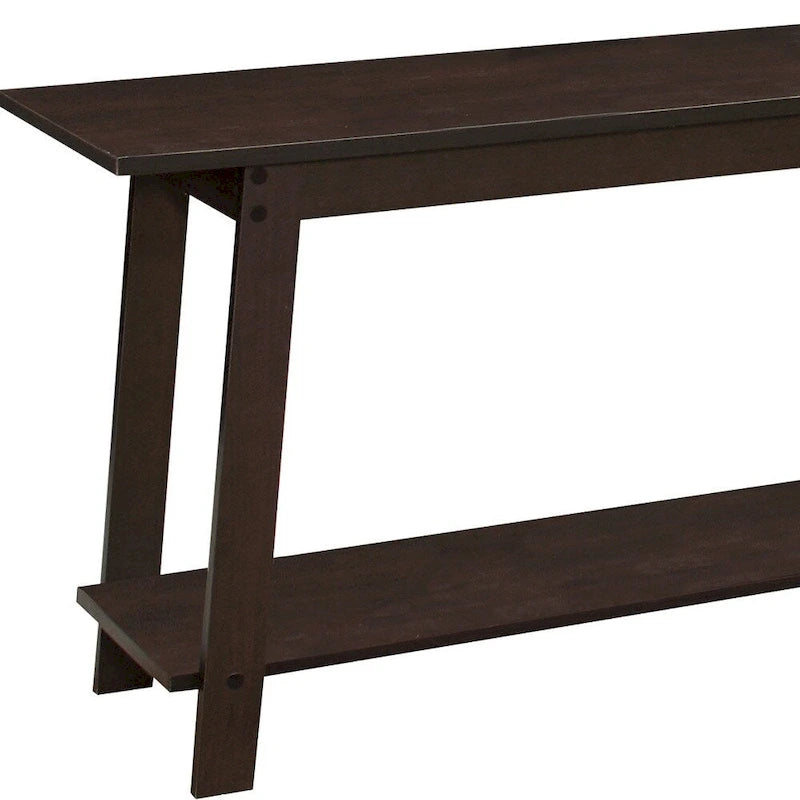 42 Dark Brown Open Shelving TV Stand - n/a