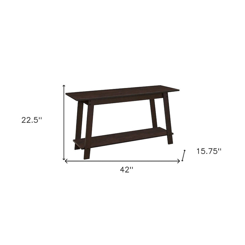 42 Dark Brown Open Shelving TV Stand - n/a