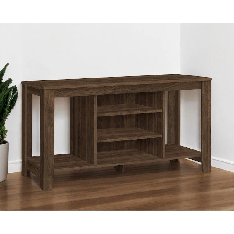 48 Brown Wood Open Shelving TV Stand - 47.75' X '24.25' X '17.25
