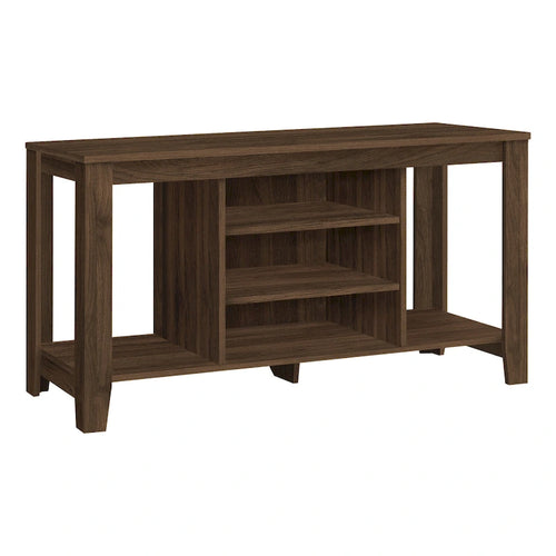 Meuble TV ouvert en bois brun à 48 tablettes – 47,75 po x 24,25 po x 17,25 po
