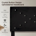 Upholstered Platform Bed, Queen Size, Black with Padded Headboard & Heavy-Duty Metal Frame