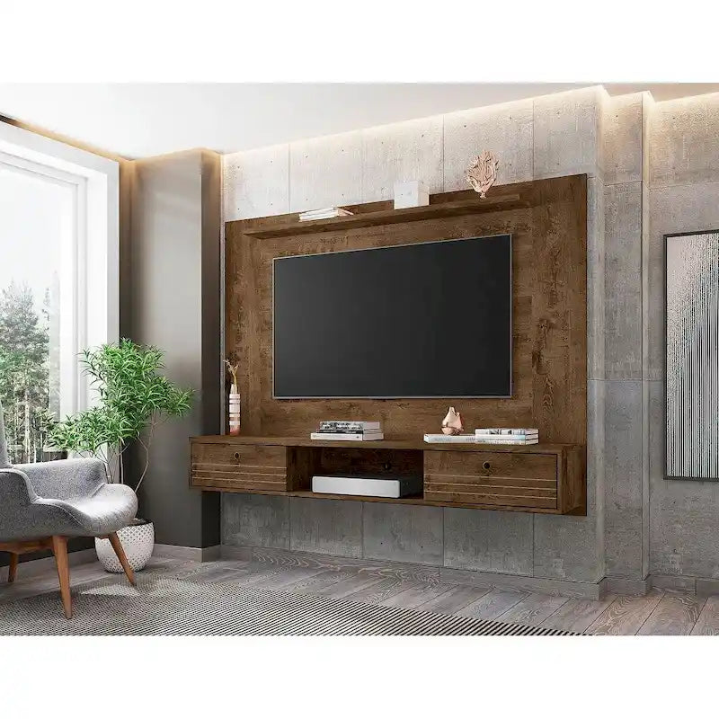 Mid Century Modern Wood 70.86 Floating Living Room Entertainment Furniture