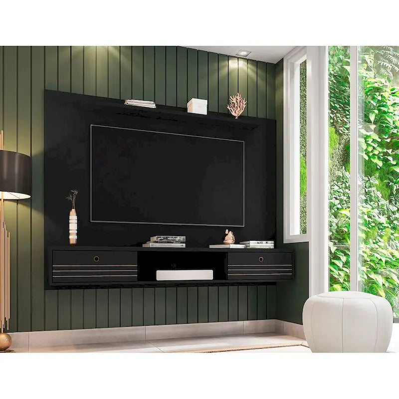 Mid Century Modern Wood 70.86 Floating Living Room Entertainment Furniture