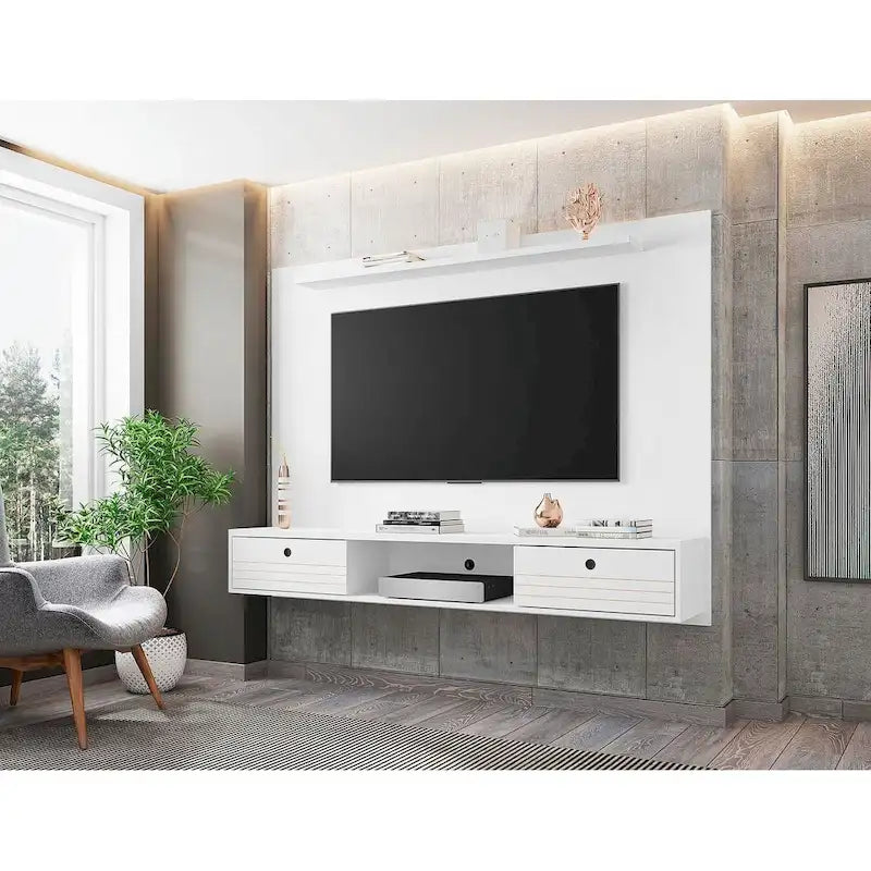 Meuble TV suspendu Mid-Century Modern en bois pour salon de 180 cm