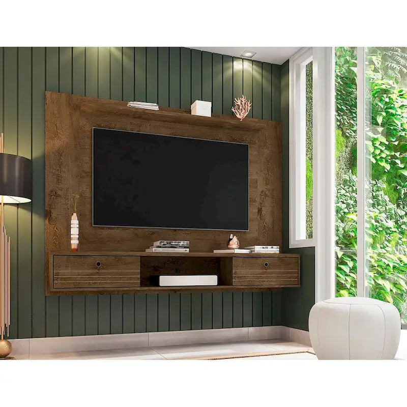 Meuble TV suspendu Mid-Century Modern en bois pour salon de 180 cm