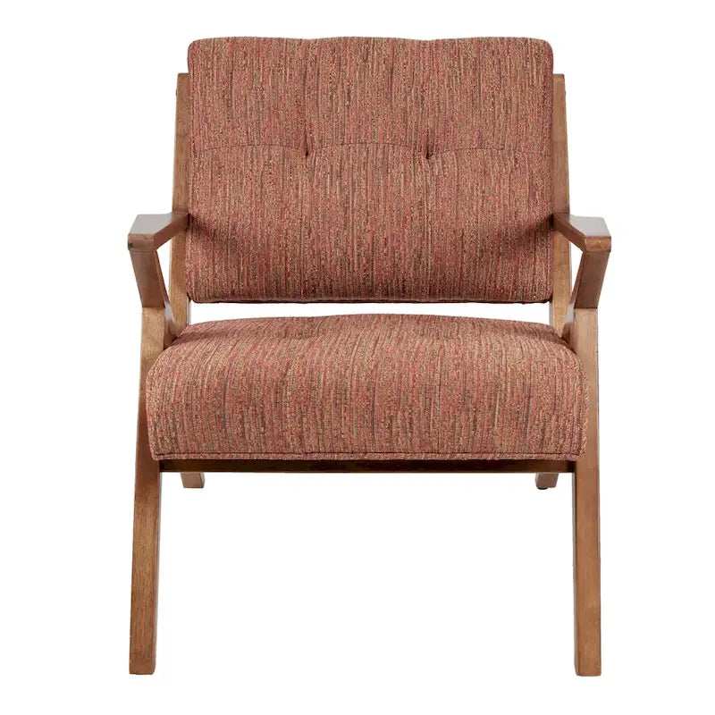 Upholstered Arm Chair with Angled Wood Frame