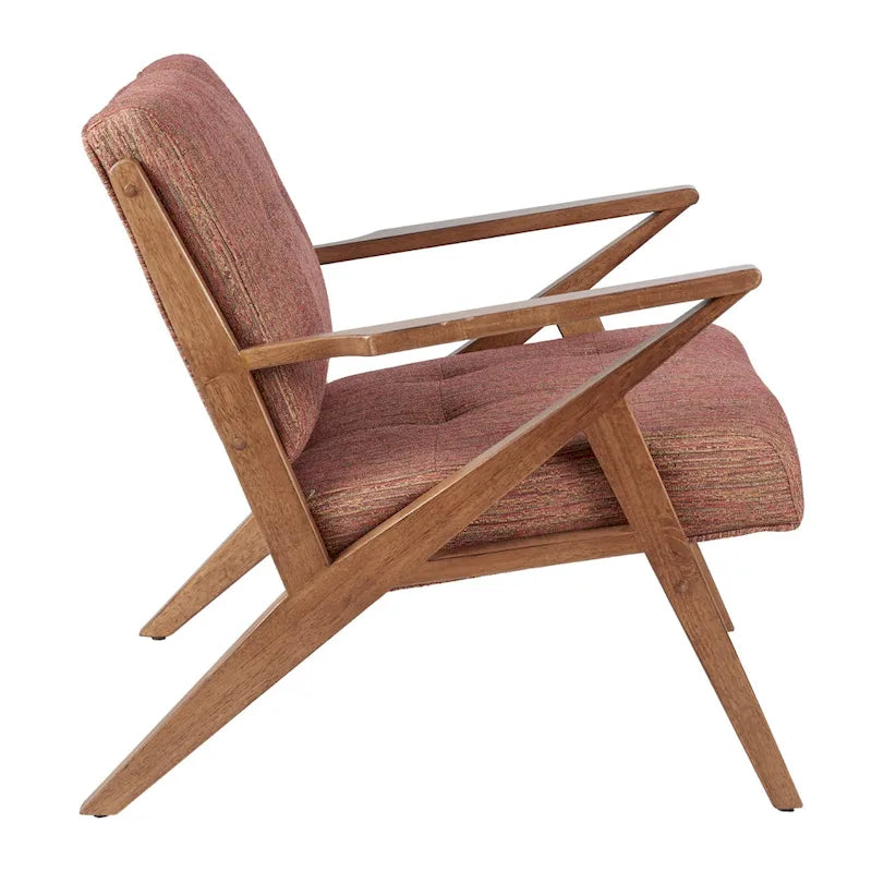 Upholstered Arm Chair with Angled Wood Frame