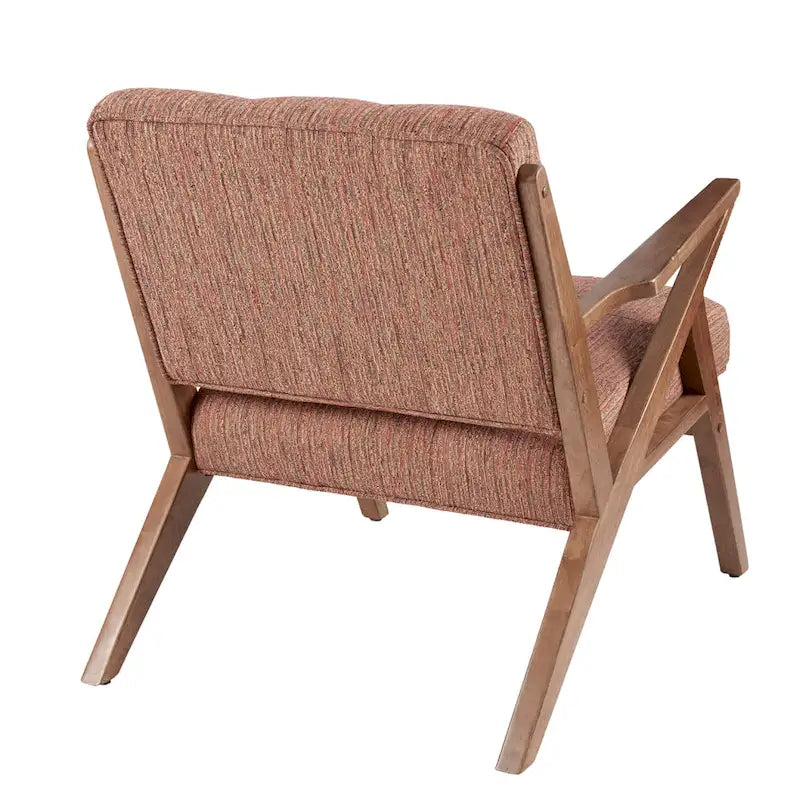 Upholstered Arm Chair with Angled Wood Frame