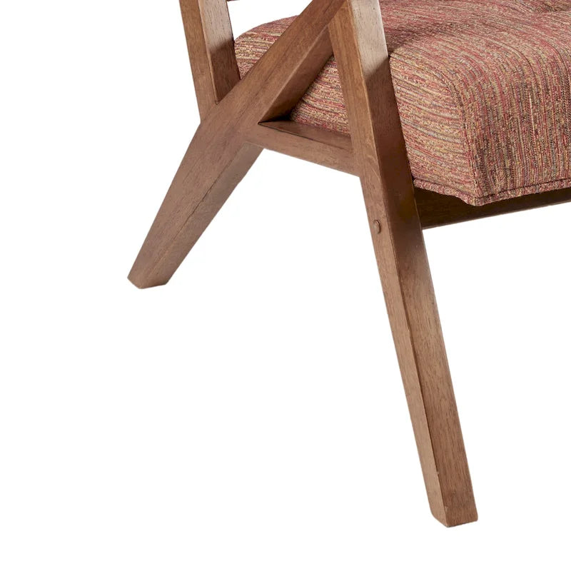 Fauteuil rembourré avec cadre en bois oblique