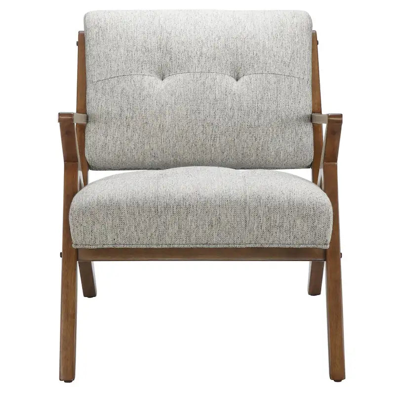 Fauteuil rembourré avec cadre en bois oblique
