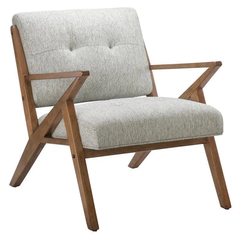 Fauteuil rembourré avec cadre en bois oblique