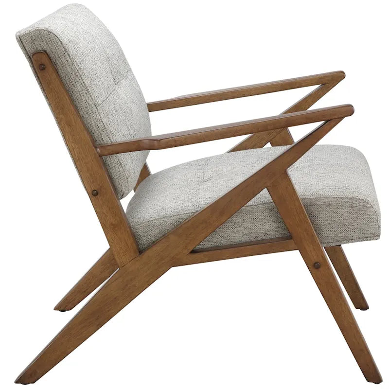 Fauteuil rembourré avec cadre en bois oblique