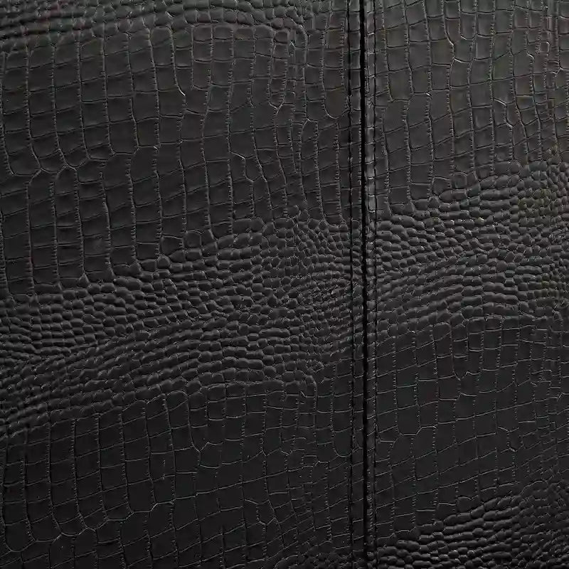 Furniture of America Gols Modern Black Faux Leather Padded Platform Bed