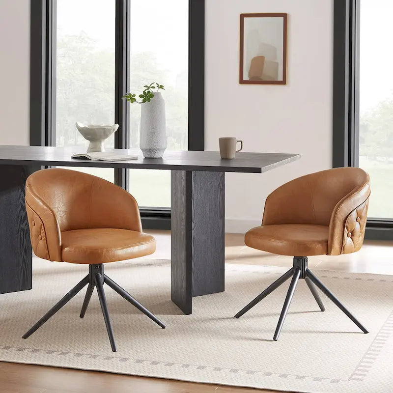 Faux Leather Swivel Home Office Chair