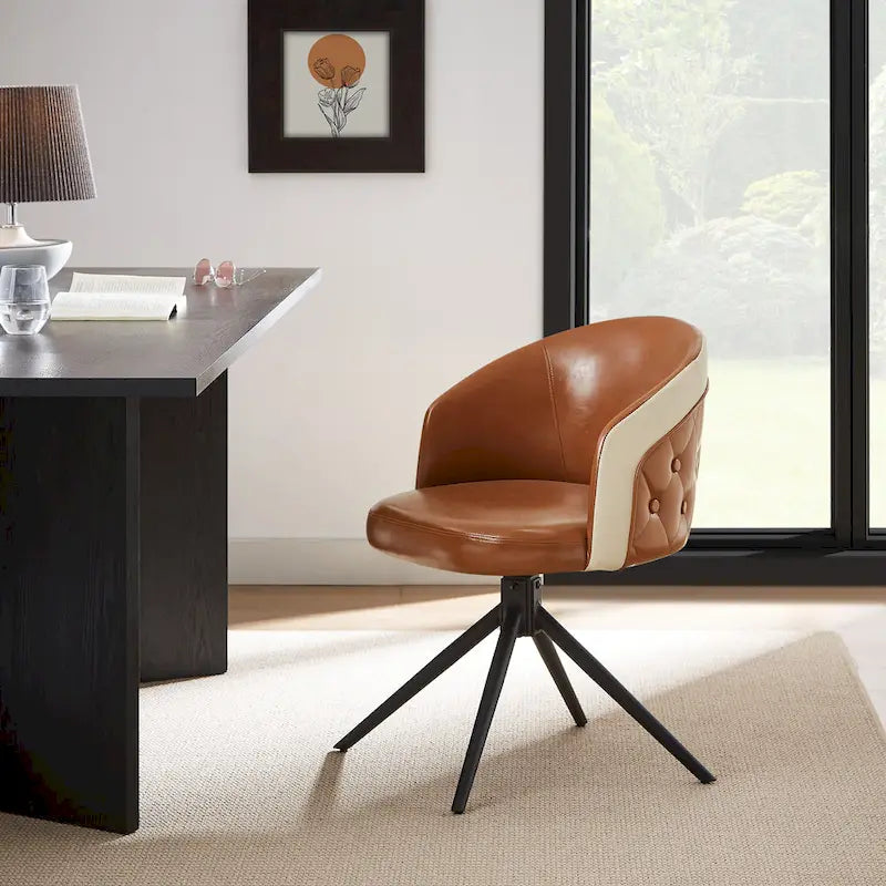 Chaise de bureau à domicile pivotante en similicuir