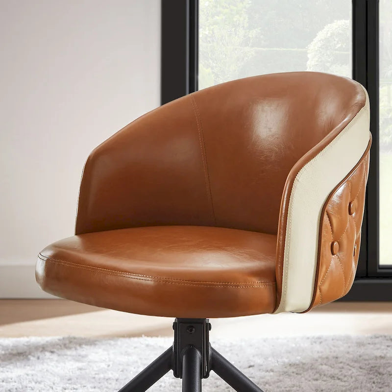 Chaise de bureau à domicile pivotante en similicuir