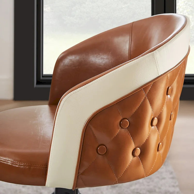 Chaise de bureau à domicile pivotante en similicuir