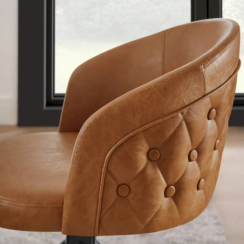 Chaise de bureau à domicile pivotante en similicuir