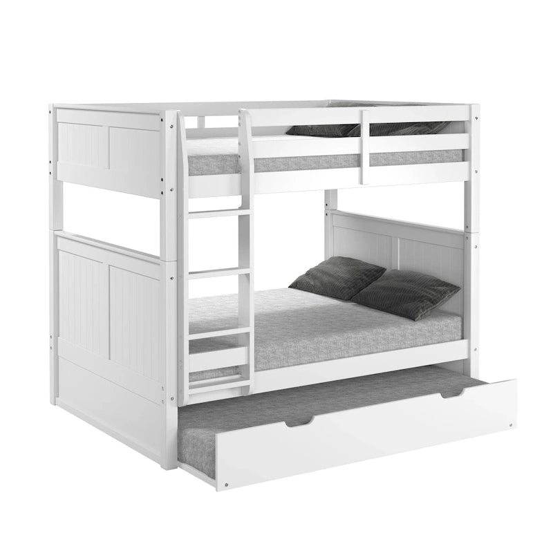 Full over Full Bunk Bed with Twin Trundle - Panel Headboard