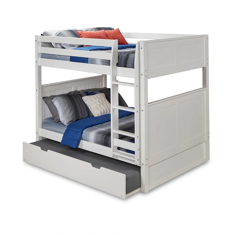 Full over Full Bunk Bed with Twin Trundle - Panel Headboard