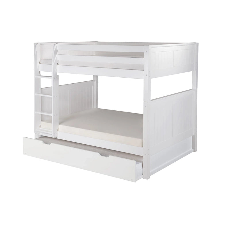 Lit superposé double sur double avec lit gigogne simple - Tête de lit à panneaux