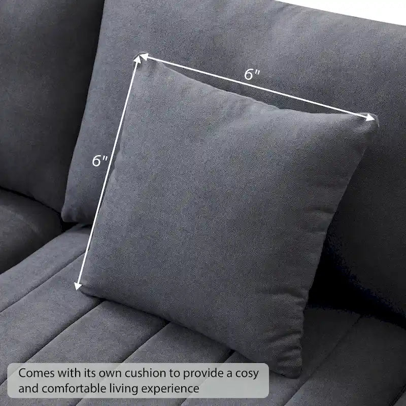 Canapé d'angle moderne 89*79 avec rayures verticales, 2 oreillers, canapé 5 places avec pouf convertible, diverses C