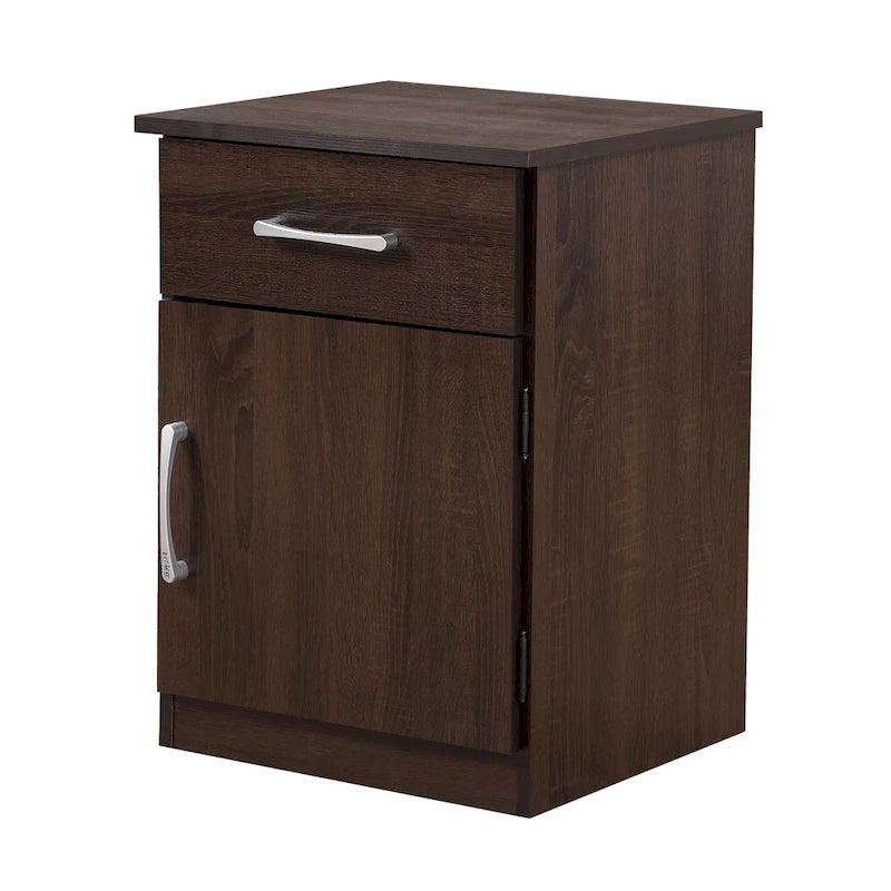 1-drawer and Cabinet Wood Nightstand