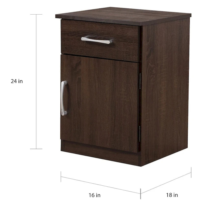 Table de chevet en bois 1 tiroir et placard