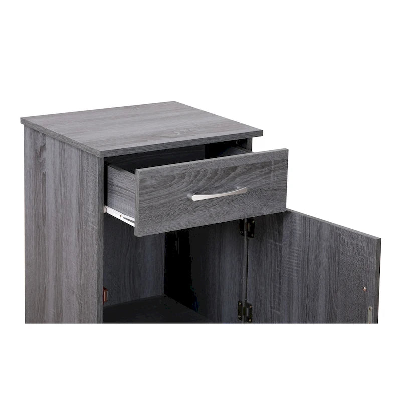 Table de chevet en bois 1 tiroir et placard