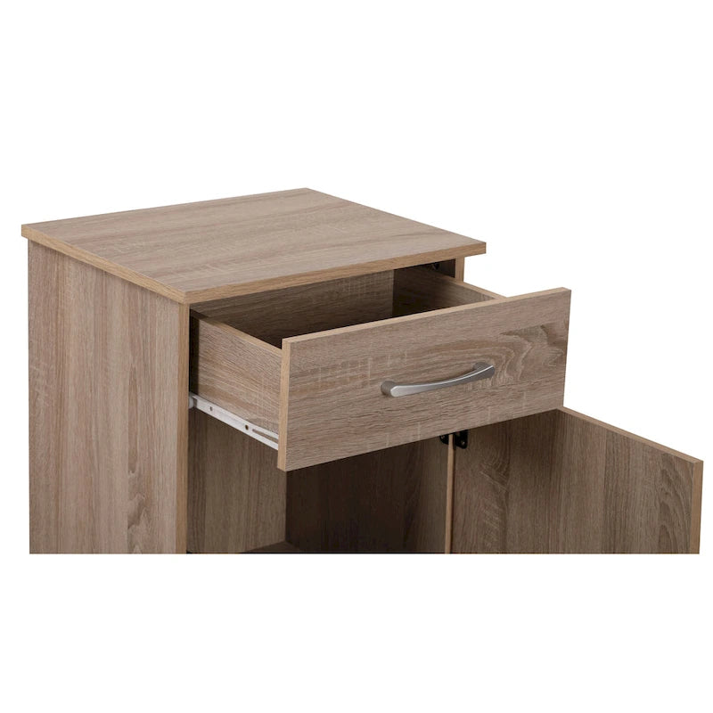 Table de chevet en bois 1 tiroir et placard