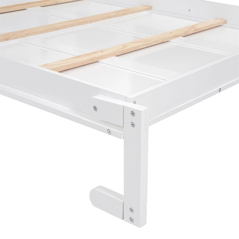 Full Size Murphy Bed Wall Bed with Shelves,Frame Bed