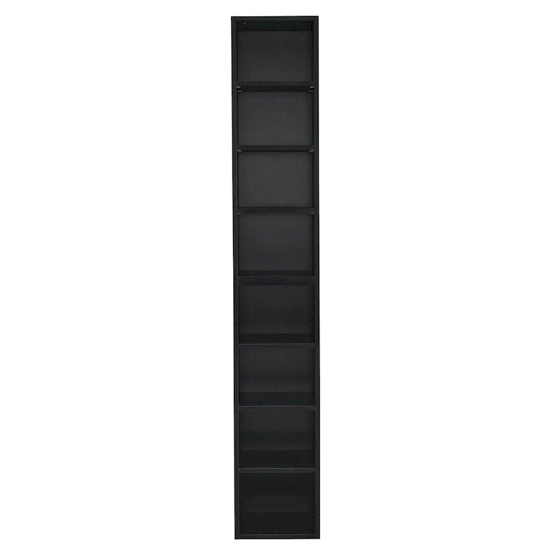 8-Tier Media Tower Rack,CD DVD Slim Storage Cabinet with Adjustable Shelves,Multi-functional double-decker bookcase