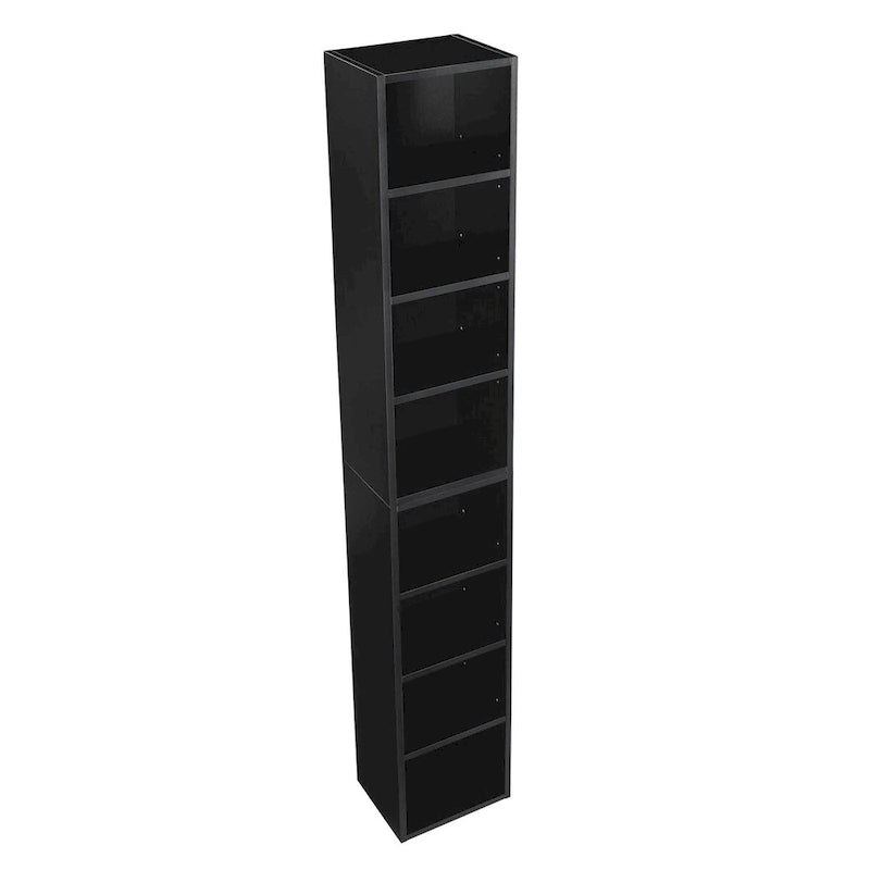 8-Tier Media Tower Rack,CD DVD Slim Storage Cabinet with Adjustable Shelves,Multi-functional double-decker bookcase