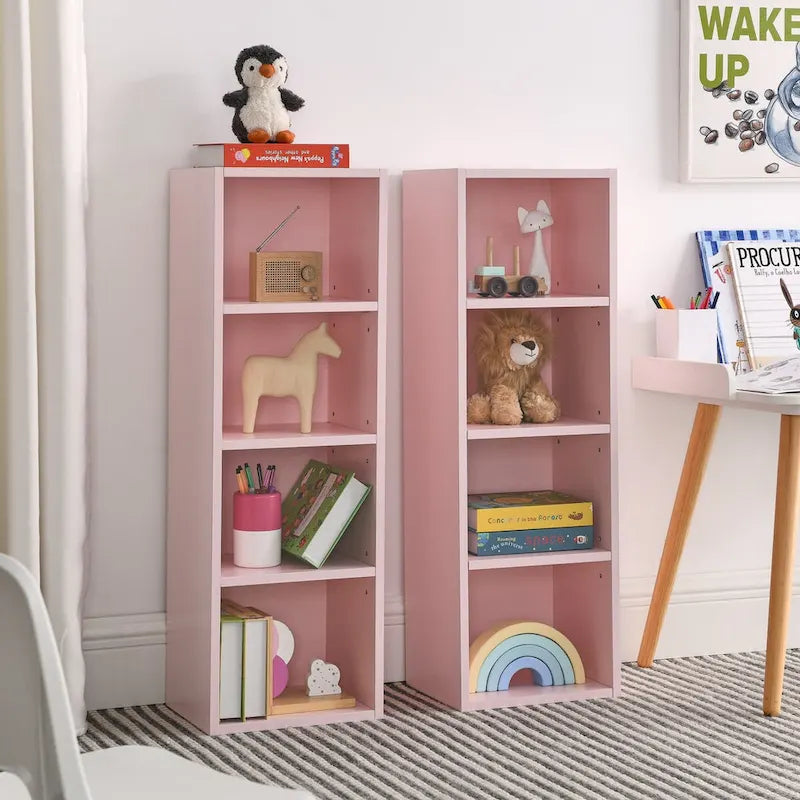 8-Tier Media Tower Rack,CD DVD Slim Storage Cabinet with Adjustable Shelves,Multi-functional double-decker bookcase