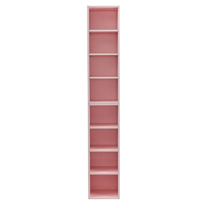 8-Tier Media Tower Rack,CD DVD Slim Storage Cabinet with Adjustable Shelves,Multi-functional double-decker bookcase