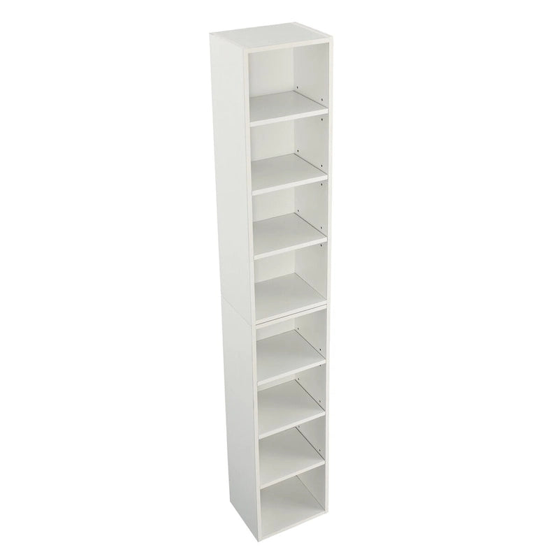 8-Tier Media Tower Rack,CD DVD Slim Storage Cabinet with Adjustable Shelves,Multi-functional double-decker bookcase