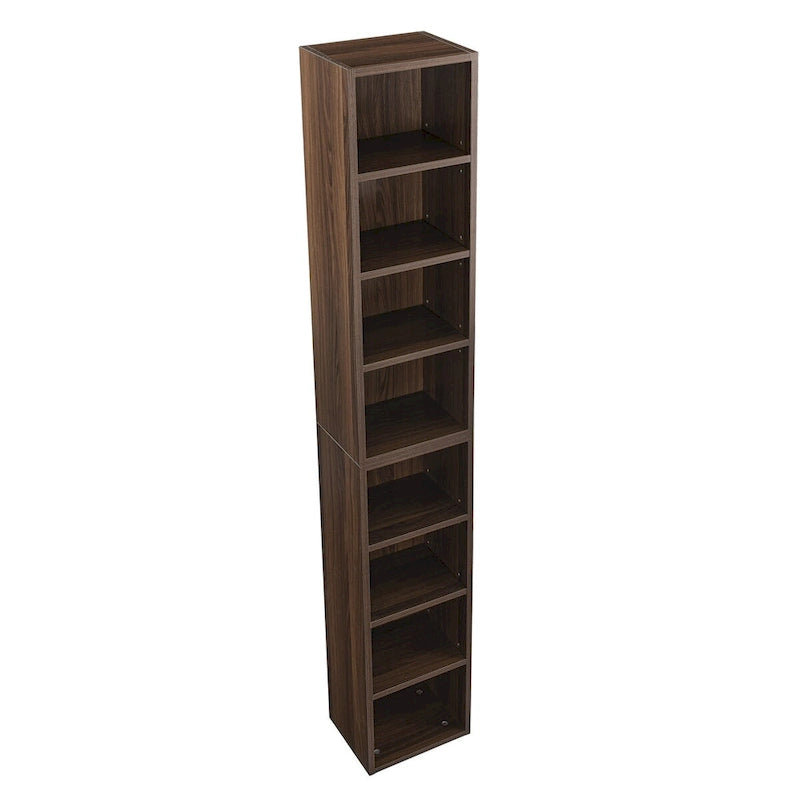 8-Tier Media Tower Rack,CD DVD Slim Storage Cabinet with Adjustable Shelves,Multi-functional double-decker bookcase