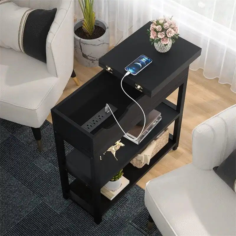 End Table with Charging Station - 11D x 23.6W x 24.5H