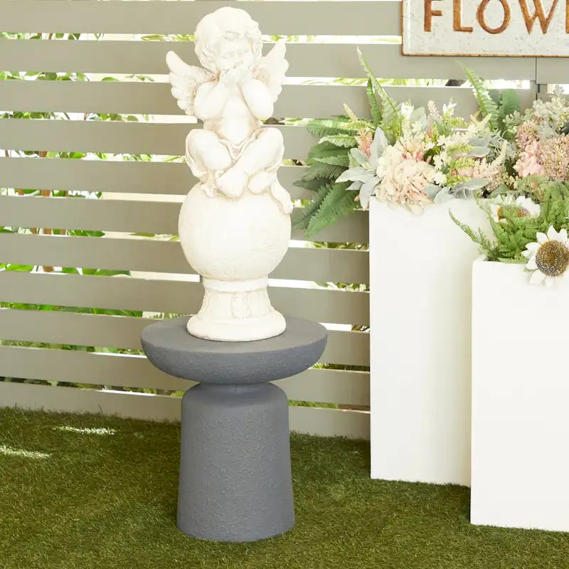 Magnesium Oxide Outdoor Accent Table - Dark Gray or White
