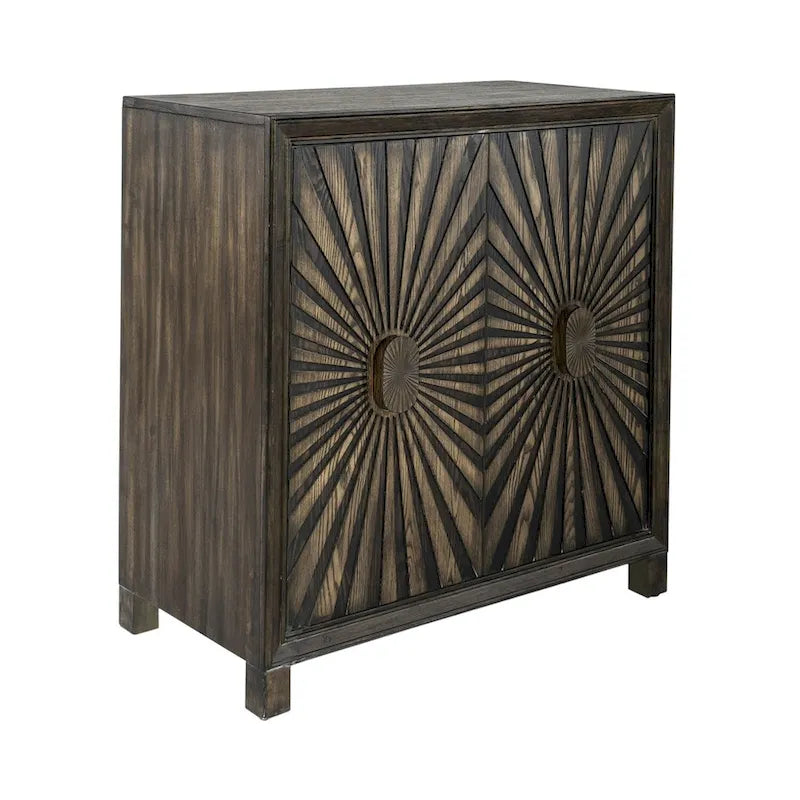 Aged Whiskey 2 Door Wine Accent Cabinet