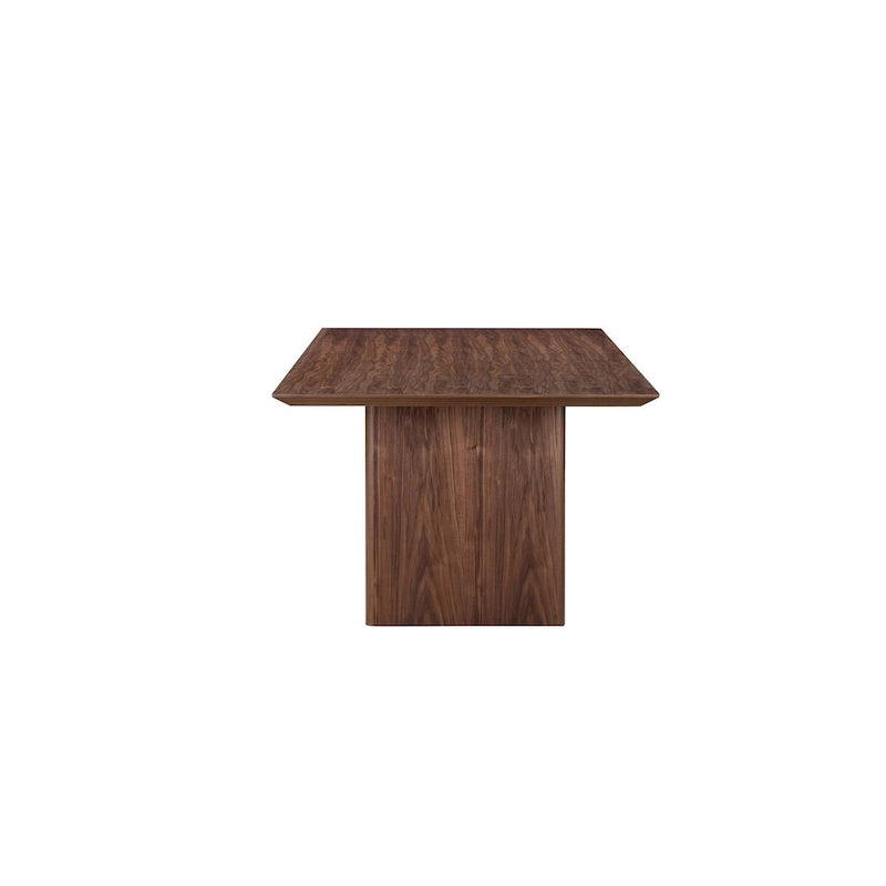 94 Inch Dining Table, Rectangular Top, Wide Panel Legs, Walnut Brown