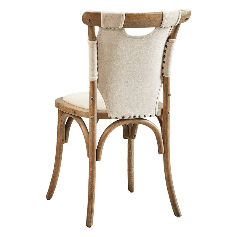 Oak & Canvas Bentwood Side Chair