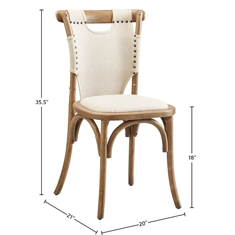 Oak & Canvas Bentwood Side Chair