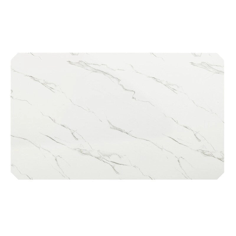Table de salle à manger en faux marbre de la meilleure qualité - Faux marbre blanc - Table uniquement