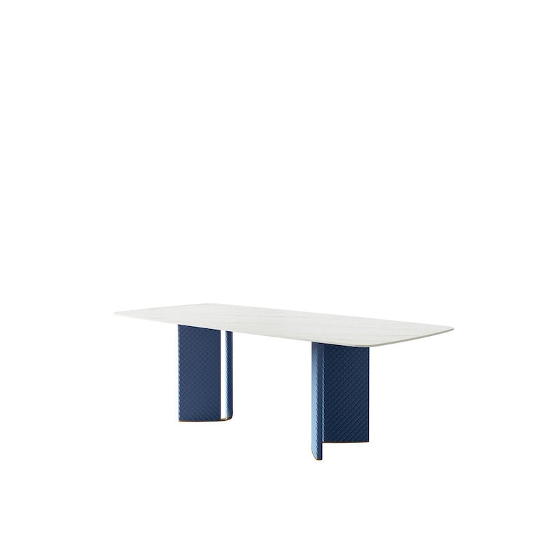 Rectangle White 70.86 in. Dining Table (8 Seats) - 70.86D35.43W29.52H